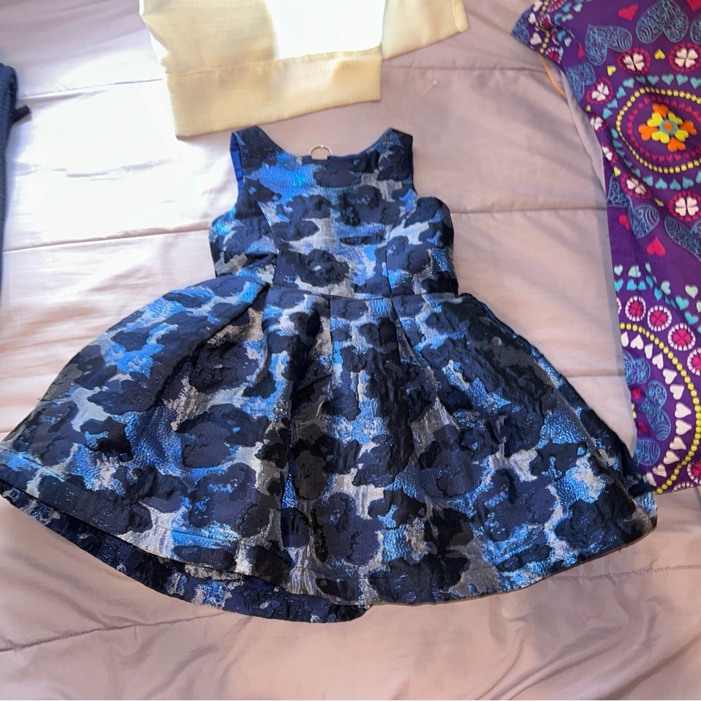 Zoe Ltd. girls' dress with a metallic floral